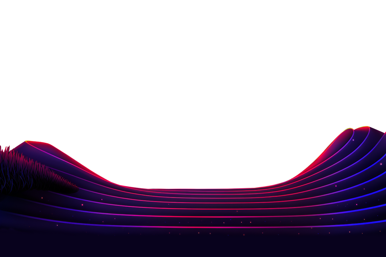 Fondo ilustrado con ondas futuristas usado en marketing digital