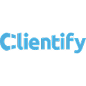 Logotipo azul de Clientify, CRM y herramienta de automatización de marketing
