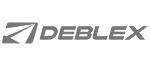 Logotipo gris de la empresa Deblex