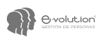 Logotipo gris de E-volution Gestión de Personas