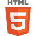 Logotipo naranja de HTML5, lenguaje de marcado para estructuración de contenido web