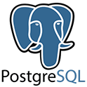 Logotipo azul de PostgreSQL, sistema de gestión de bases de datos relacional de código abierto