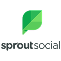 Logotipo verde de Sprout Social, plataforma de gestión de redes sociales
