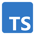 Logotipo azul de TypeScript, lenguaje tipado para desarrollo en JavaScript