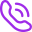 Ícono púrpura de llamada telefónica usado en la sección de contacto