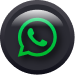 Ícono redondo negro y verde de WhatsApp usado como botón flotante de contacto