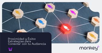 Bloques de madera conectados con íconos de personas y uno resaltado en rojo