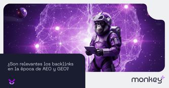 Representación visual de backlinks y optimización AEO y GEO con inteligencia artificial