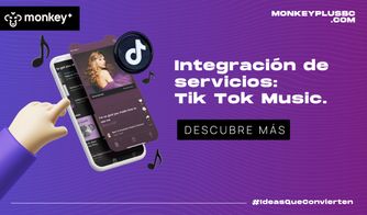 Ilustración con teléfono móvil mostrando la app TikTok Music y notas musicales flotantes