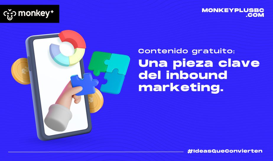Ilustración móvil con pieza de rompecabezas representando inbound marketing