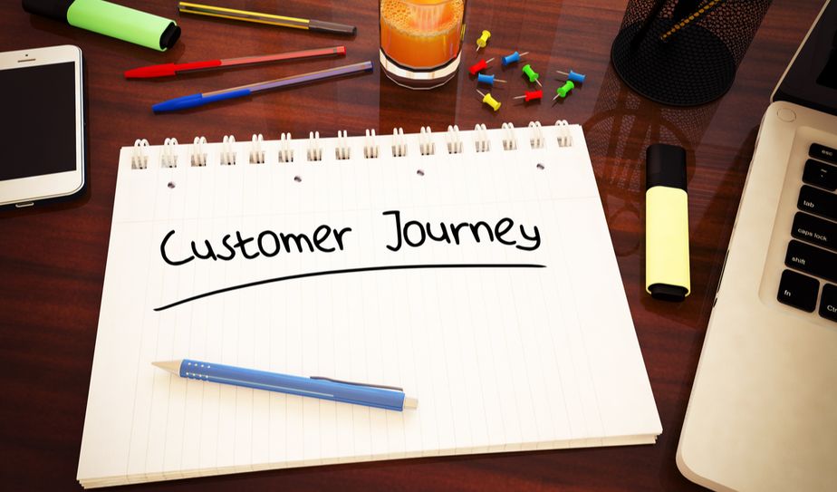 Pantalla de laptop mostrando un ebook sobre inbound marketing en fondo púrpura